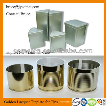 Golden Lacquered Tinplate for Tinplate Cans